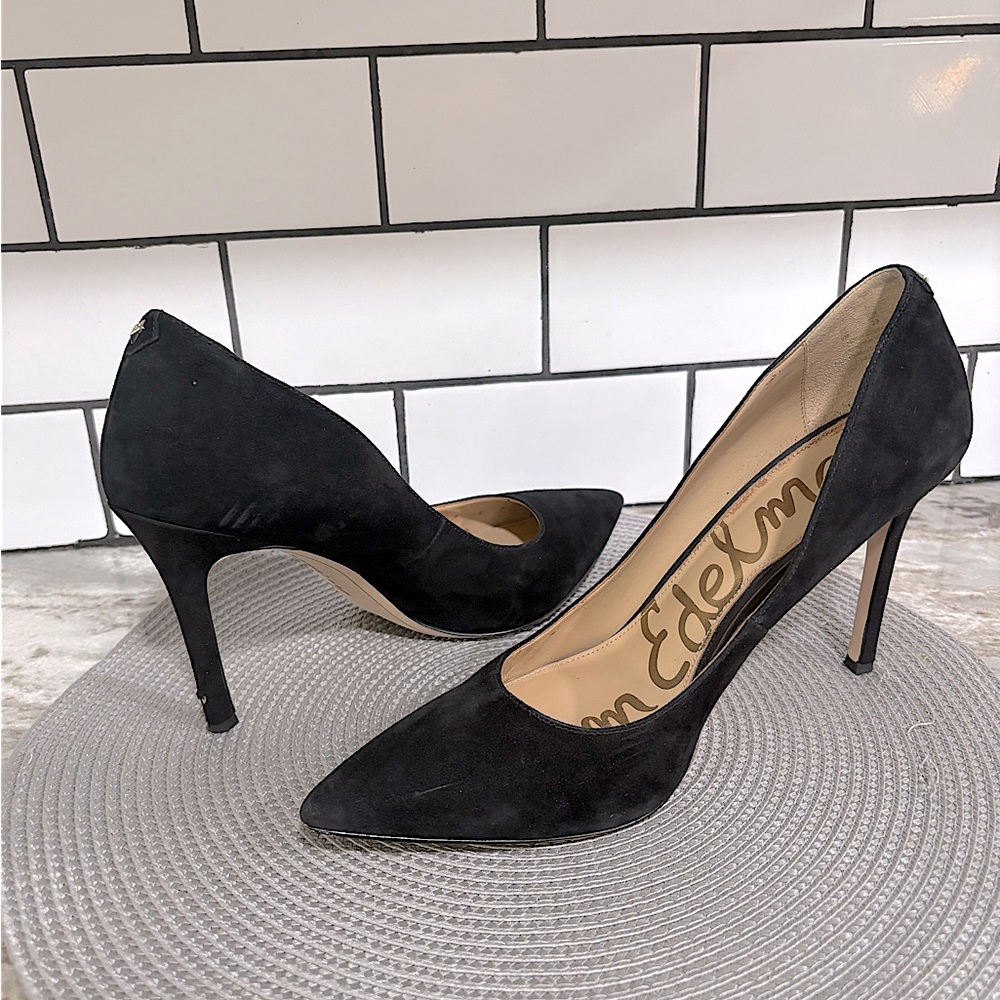 SAM EDELMAN Hazel Pump Black Suede Size 9 - Picture 3 of 13